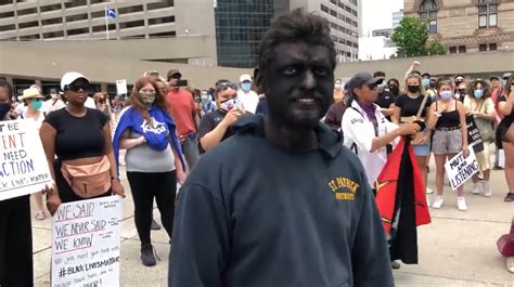 Man In Blackface Crashes Ontario Protests Police Remove Him