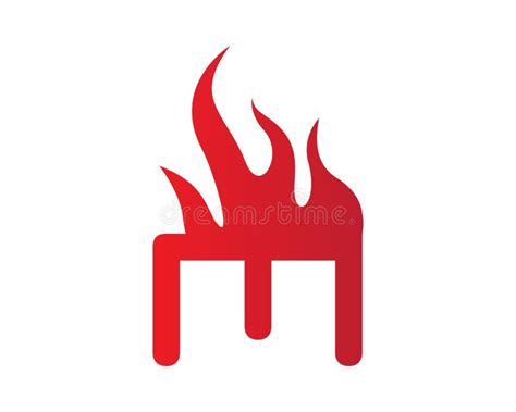 Ejemplo Del Símbolo De Fuego De La Letra De H Ilustración Del Vector