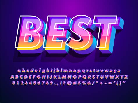 Modern And Futuristic Font With Cool Effect Vector Art At Vecteezy