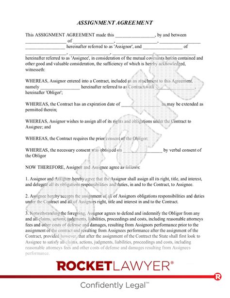 Free Assignment Agreement Template And Faqs Rocket Lawyer