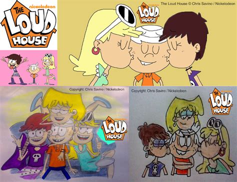 The Loud House Leni And Luna Kissing Lincoln Nickelodeon Chris Savino The Loud House Leni