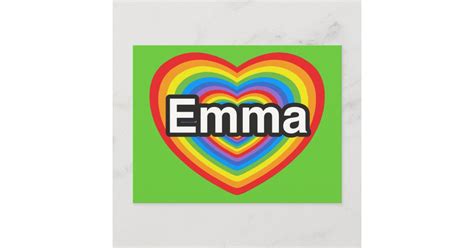 I Love Emma I Love You Emma Heart Postcard Zazzle