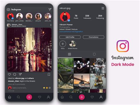 Instagram Redesign Dark Mode Uplabs