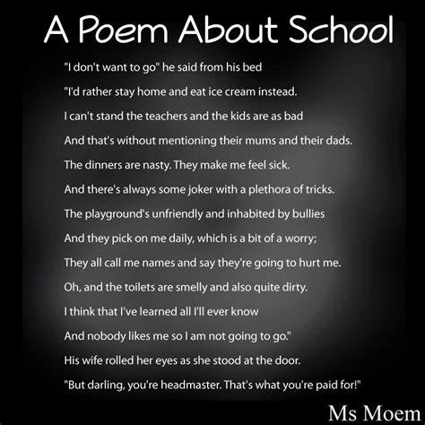 A Poem About School Ms Moem Poems Life Etc Funny Poems For