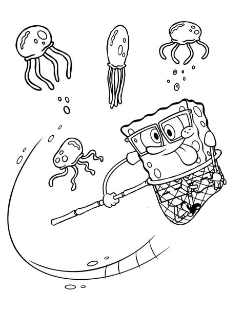 Spongebob Squarepants Smile On Beach Coloring Page Halloween Coloring