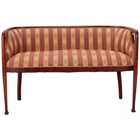 French Art Deco Curved Back Upholstered Settee At 1stdibs