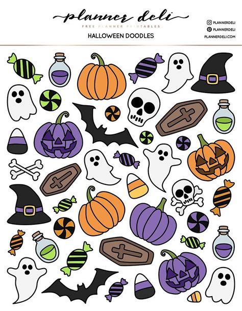 Free Halloween Deco Printable Stickers Planner Deli Хэллоуин