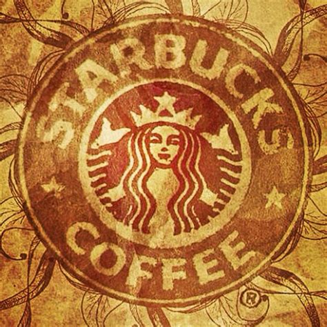 The Starbucks Coffee Logo Is Shown On An Old Paper Background With