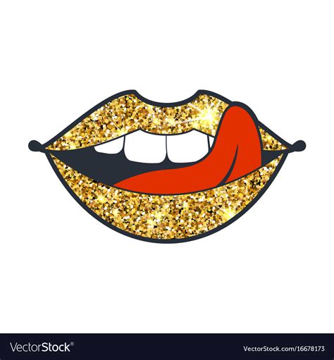 Gold Glitter Lips Black Background Img Nincompoop