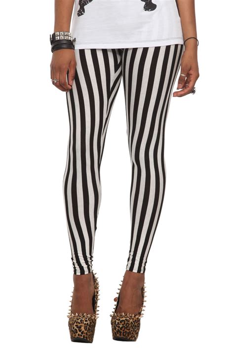Black And White Stripe Leggings Striped Leggings Black White Stripes