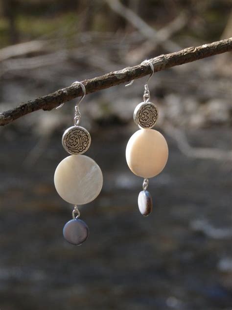 Sterling Silver Mother Of Pearl Earrings Etsy Mother Of Pearl