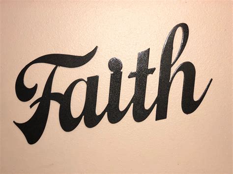 Faith Sign Metal Faith Home Sign Rustic Word Art Sign Metal Etsy