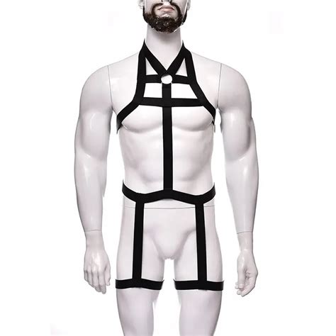 Sexy Goth Leg Garter Belt Body Harness Set For Men Perfect For Cosplay Club Wear And