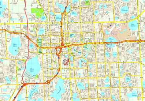 Orlando Map Eps Illustrator Vector City Maps Usa America Eps