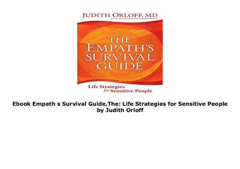 Ebook Empath S Survival Guide The Life Strategies For Sensitive People By Judith Orloff