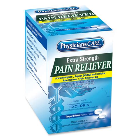 Physicianscare Extra Strength Pain Reliever Tablets Pill Organizers