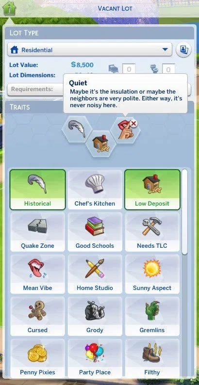 Unlocked Lot Traits The Sims 4 Catalog Sims 4 Traits The Sims 4
