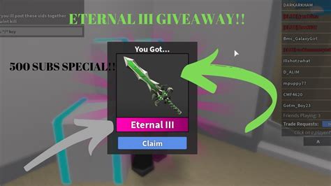 Get all most important and updated mm2 value list (murder mystery value list 2). MEGA ETERNAL III (3) GIVEAWAY!! ROBLOX MM2! 500 SUBS ...