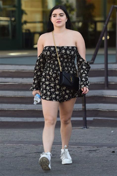 Ariel Winter Wears A Black Floral Print Dress To Lunch At The Encino