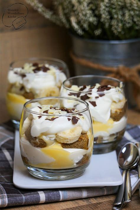 Dessert im Glas Bananen- Eierlikör - Tiramisu Klassische Mascarpone