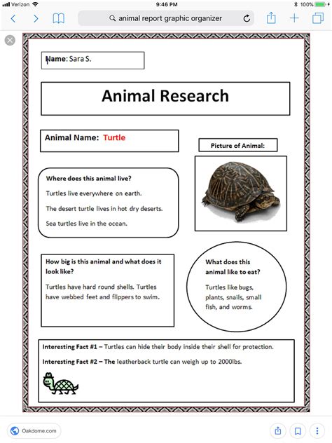 Animal Research Sheet Teaching Writing Expository Writing Classroom