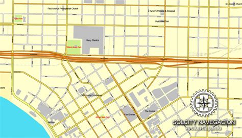 Evansville Indiana Us Printable Vector Street City Plan Map Full