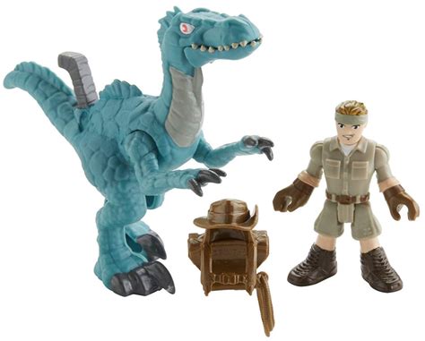 Imaginext Jurassic World Muldoon And Raptor Square Imports