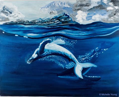 Humpback Whales Original Oil Painting Dancing Whales Etsy In 2021