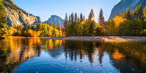 Bilder På Skrivbordet Yosemite Kalifornien Usa Berg Höst Natur