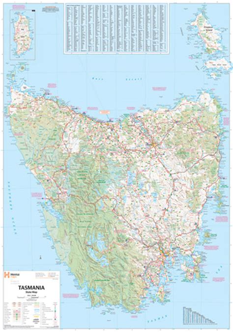 Tasmania Hema Laminated Wall Map