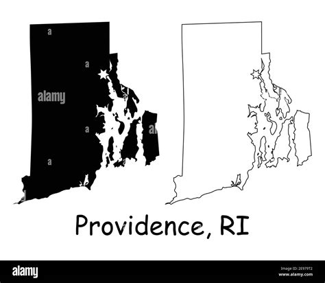 Rhode Island Ri Estado Mapa De Eeuu Con Capital City Star En