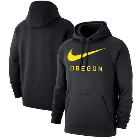 Nike Mens Nike Oregon Ducks Big Swoosh Club Pullover Hoodie Bayshore