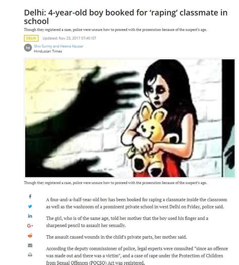 印度4岁男童因“强奸”同学被立案 印度 德里 印度斯坦时报 新浪新闻