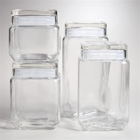 Square Glass Food Storage Jars Glass Designs