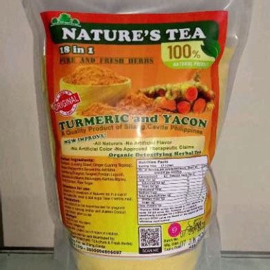 18in1 Powder Turmeric And Yacon Natures Tea Luyang Dilaw Tsaa 400grams