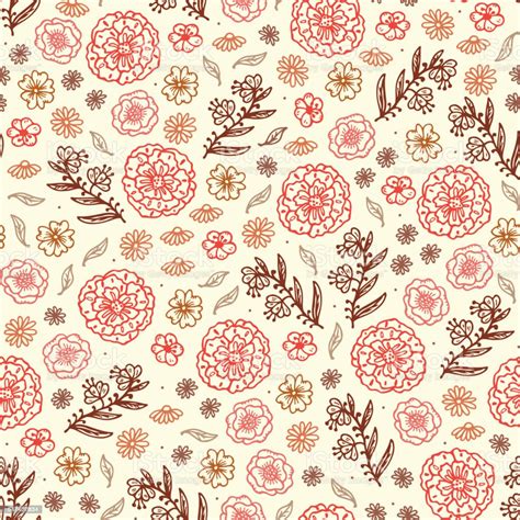 Seamless Pattern With Flowers Endless Floral Texture Vintage Floral