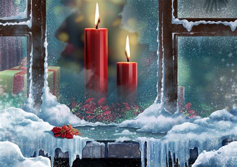 Christmas Ice Night Window Background Gallery Yopriceville High