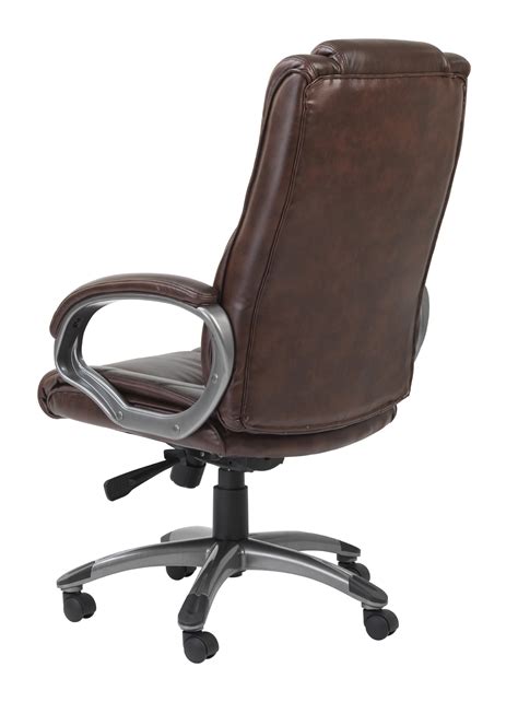 Brown Leather Office Chairs With Design Arms