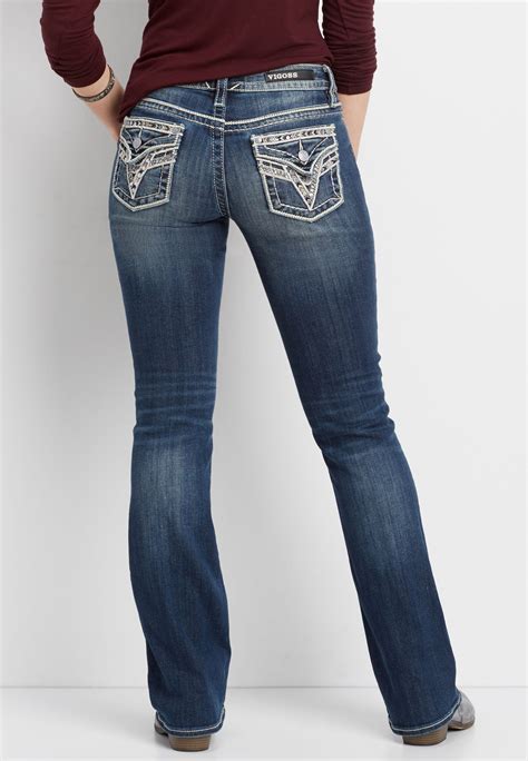 Vigoss Bootcut Jeans With Arrow Stitching And Sequins Bootcut