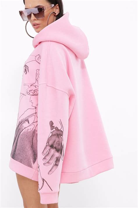 Streetwear Hoodie Women Pink Oversized Etsy