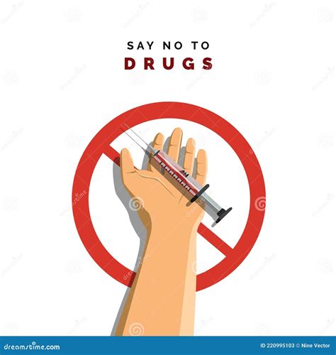 Say No To Drugs Drug Ban Campaign Design And Negative Impacts Cartoon