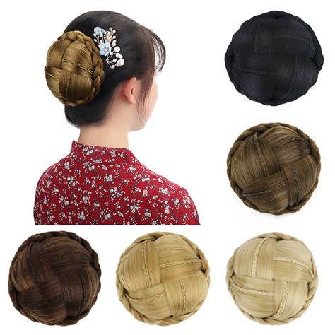 Free Beauty Synthetic Braided Chignon Clip In Extensions Dun Brown Hard