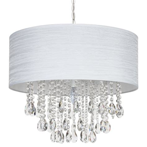 Most ceiling electrical boxes hold a maximum of 50 pounds, so make sure your new light fixture will work. Large 5 Light Crystal Plug-In Chandelier with Cylinder ...