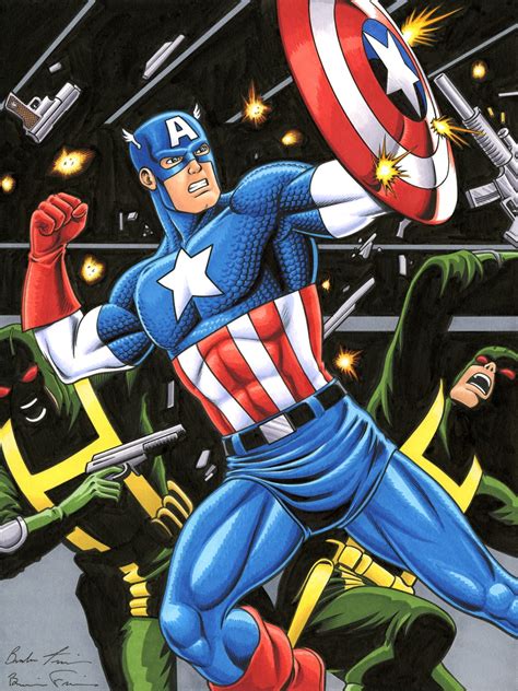 Captain America Vs Hydra In Brendon And Brian Fraims Commissions
