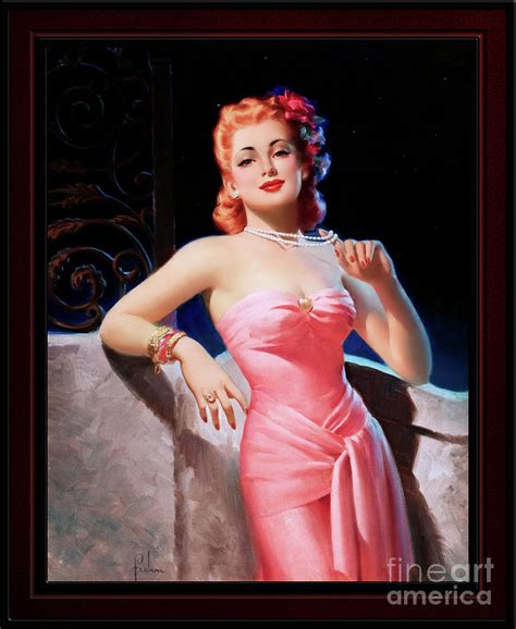 Sultry Evening Glamour By Art Frahm Vintage Pin Up Girl Art Painting By