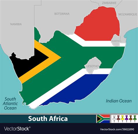 Map South Africa Royalty Free Vector Image Vectorstock
