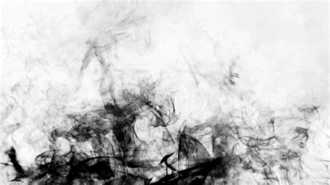 Black Smoke On Background Abstract Fog Texture With Embers Particles