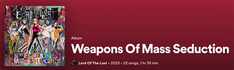 the new album weapons of mass seduction is now on streaming r lordofthelost