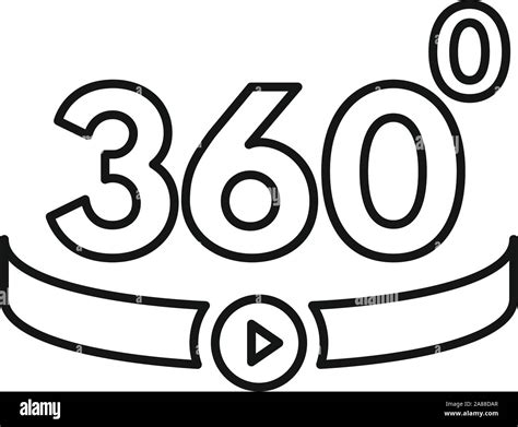 Multimedia 360 Degrees Icon Outline Multimedia 360 Degrees Vector Icon