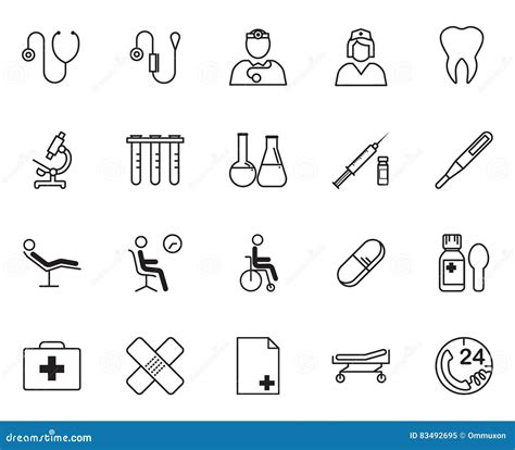 Set Of Medical Equipment And Supplies Icon Stock Vector Illustration